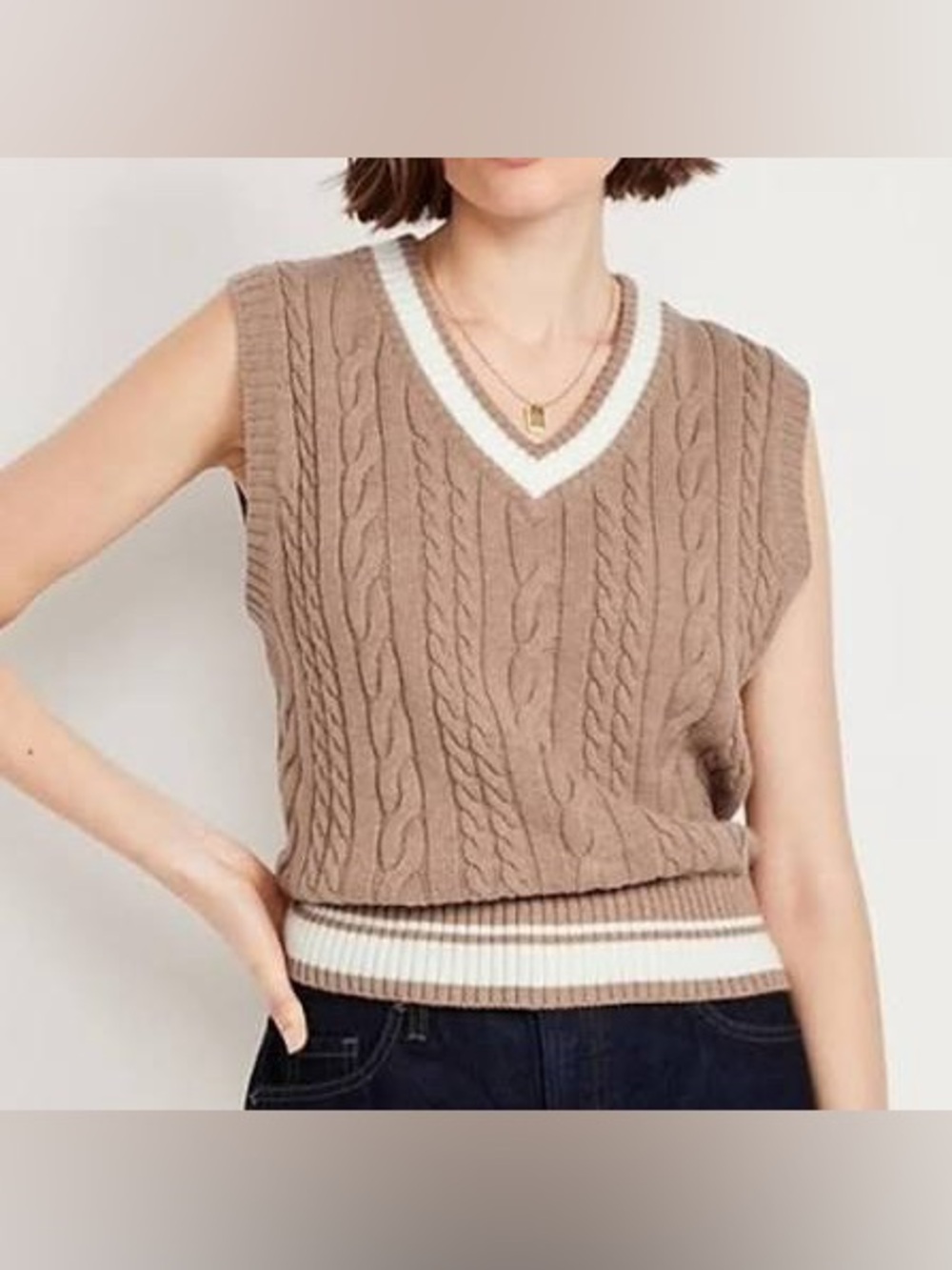 Old Navy Wool-Blend Cable-Knit Vest